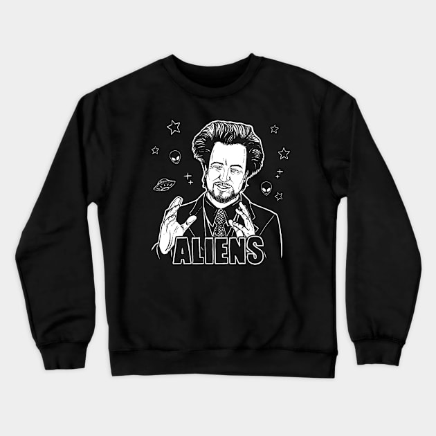 The Aliens Guy (Giorgio Tsoukalos) Crewneck Sweatshirt by jleonardart